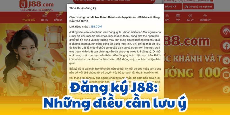 Đăng ký J88: Những điều cần lưu ý