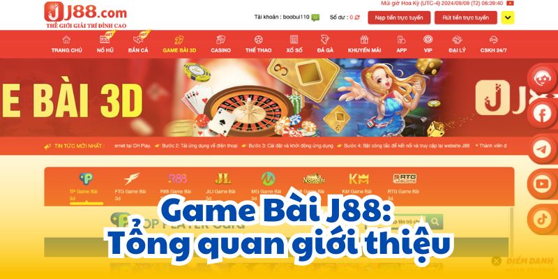 Game Bài J88: Tổng quan giới thiệu.